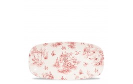 Vintage Prints Cranberry Toile Chef's Oblong Plate No. 3