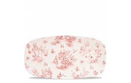 Vintage Prints Cranberry Toile Chef's Oblong Plate No. 4
