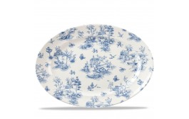 Vintage Prints Prague Toile Oval Rimmed Dish