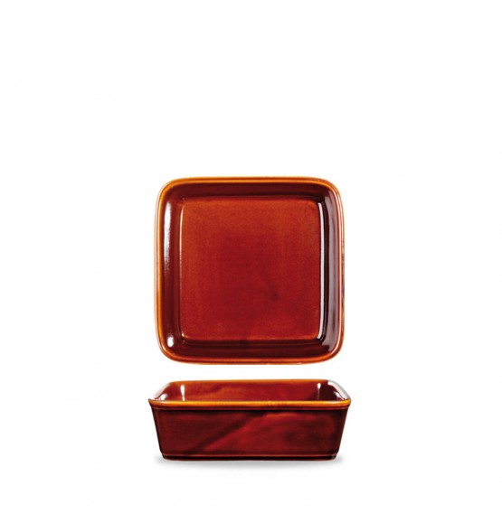 Rustics Simmer Brown Square Deli Dish