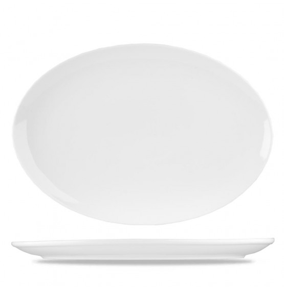 Menu Porcelain Oval Coupe Plate